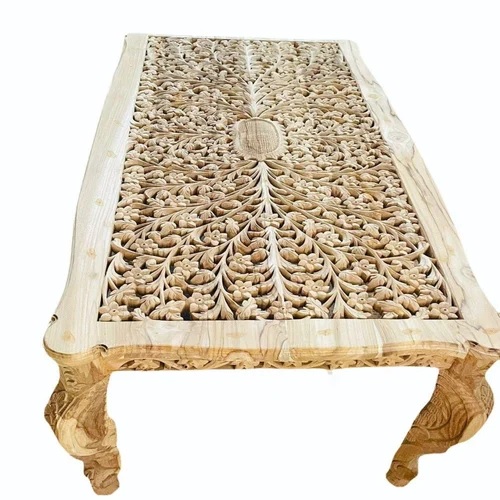 Teak Wood Carving Rectangle Table